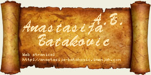 Anastasija Bataković vizit kartica